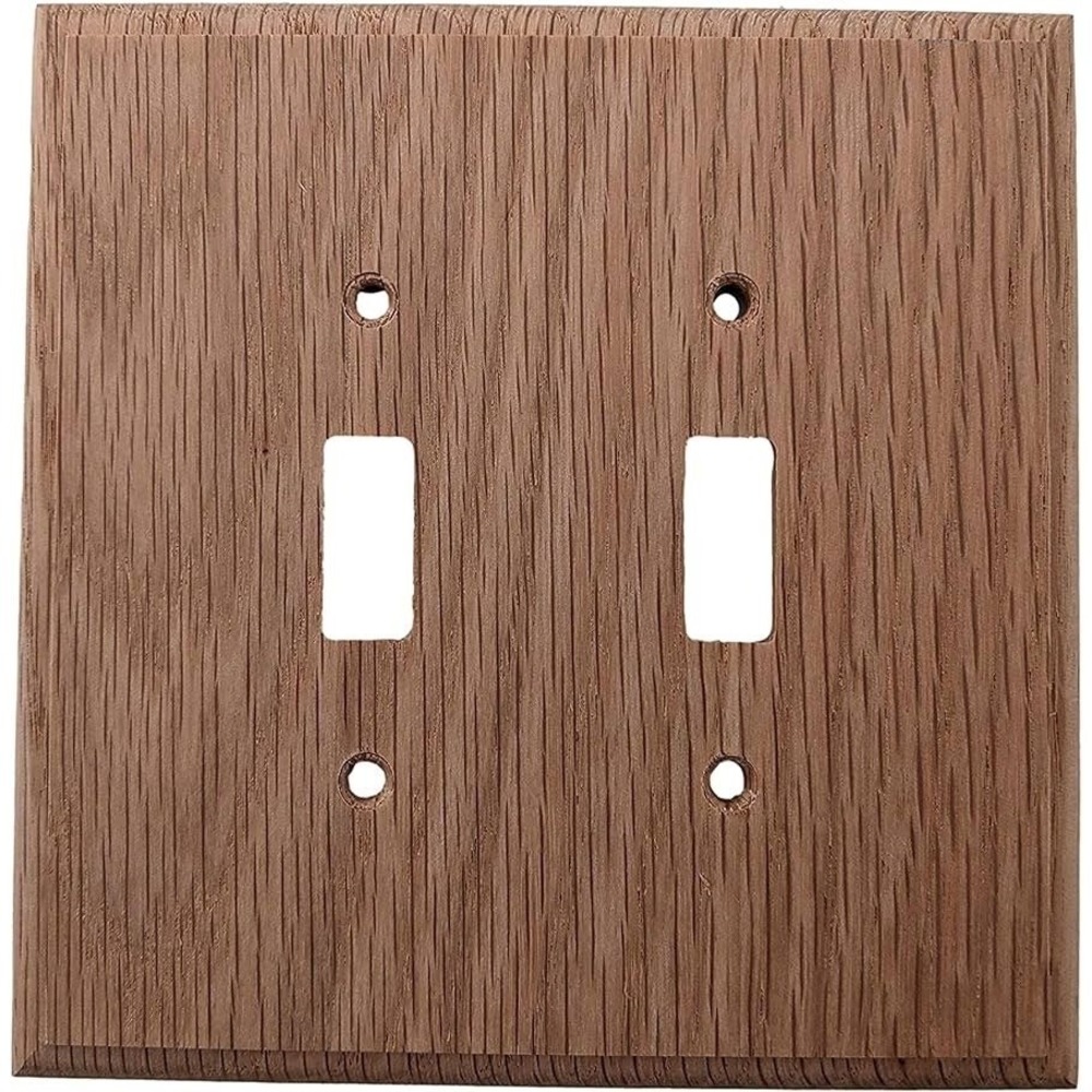 Leviton 89209 Unfinished Wood 2-Gang Switch Cover Wall Plate Switchplate Decor - Picture 2 of 9